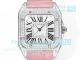 Swiss Replica Cartier Santos 100 Watch Diamond Set 35.6mm Pink Leather Strap (2)_th.jpg